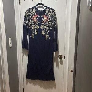 HEMANT & NANDITA embroidered midi dress